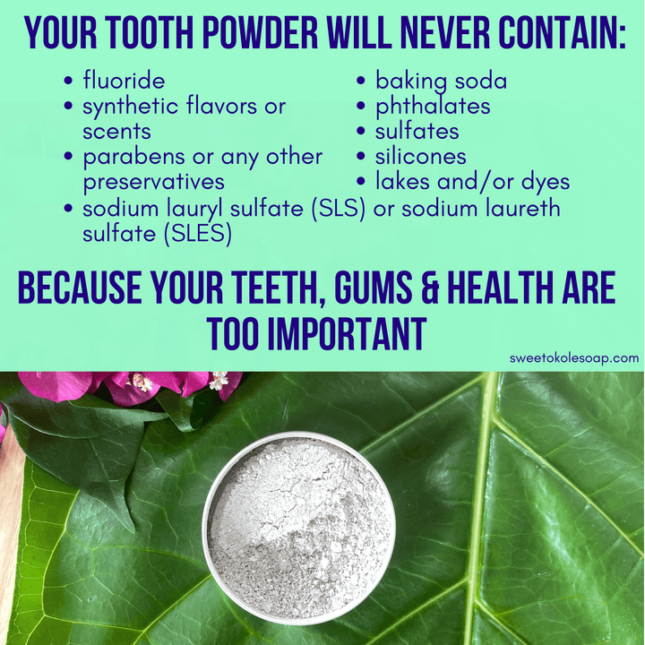 Sweet Cinnamon Tooth Powder with Hydroxyapatite for Enamel Strength — , [material], Sweet ʻŌkole Soap