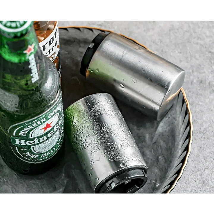 Automatic Beer Bottle Opener Magnet Beer Opener Stainless Steel Push Down Opener Wine Beer Soda Cap Opener Kitchen Accessories