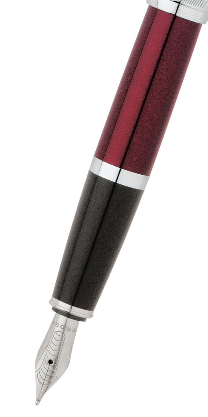 Bailey™ Red Lacquer Stainless Steel Medium Nib Fountain Pen