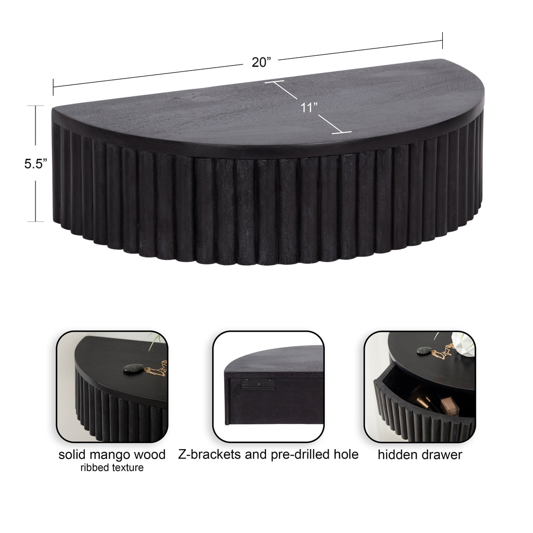 Reid Ribbed Floating Side Table