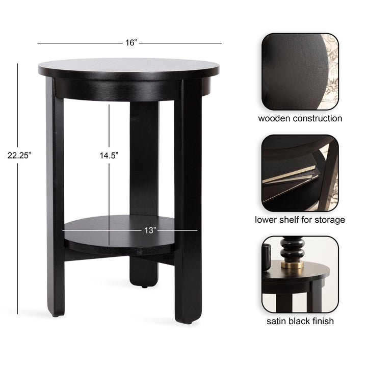 Foxford Round Wood Side Table