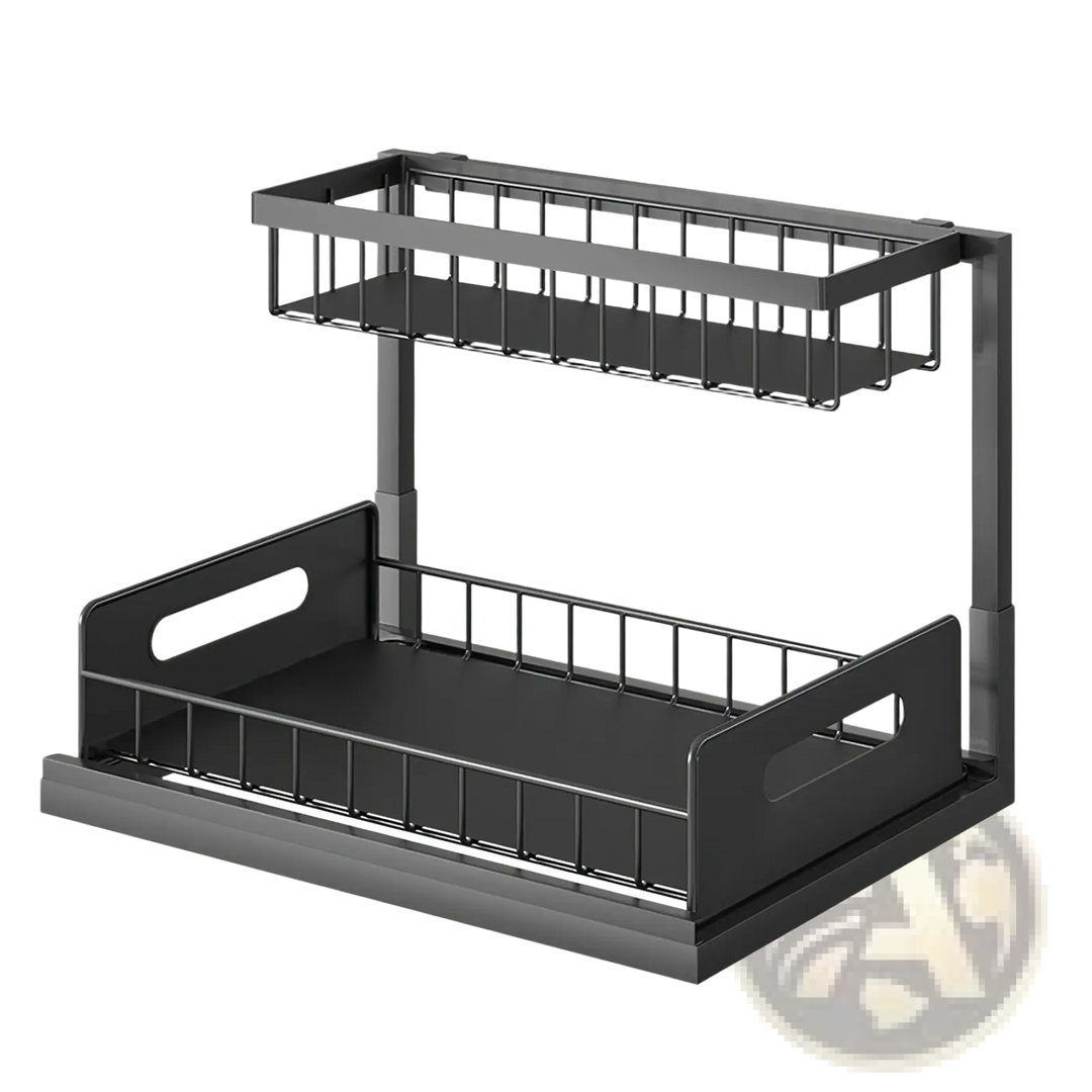 Under Sink Organizer 2 Tier Pull out Storage Shelf
