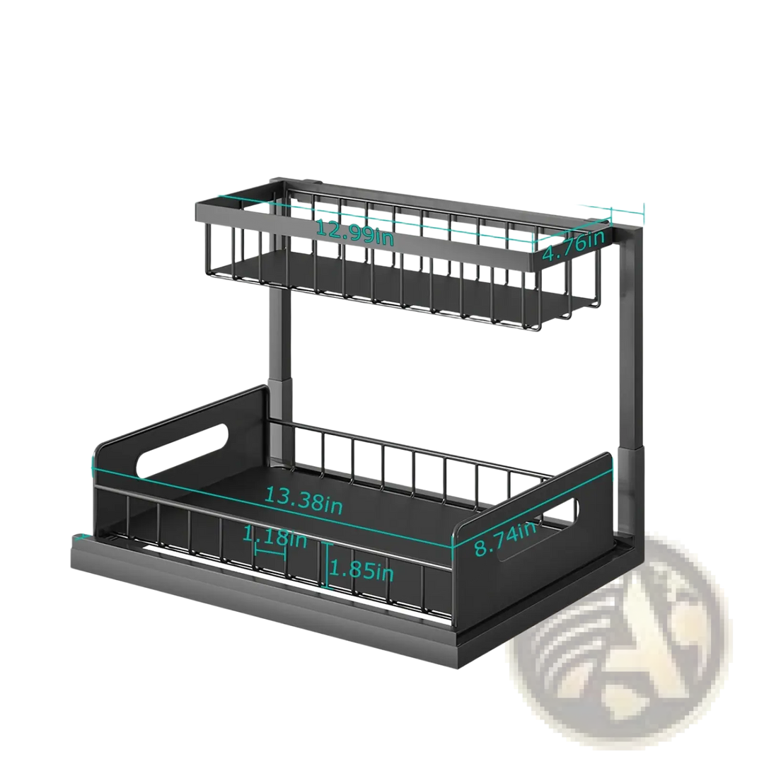 Under Sink Organizer 2 Tier Pull out Storage Shelf