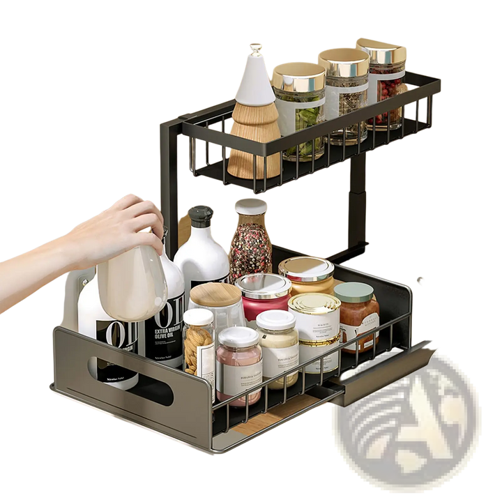 Under Sink Organizer 2 Tier Pull out Storage Shelf