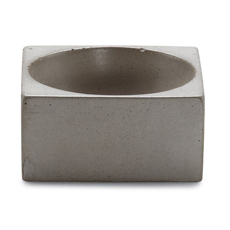 Concrete Square Pinch Bowl: Gray — Serveware, [material], Port Living Co.