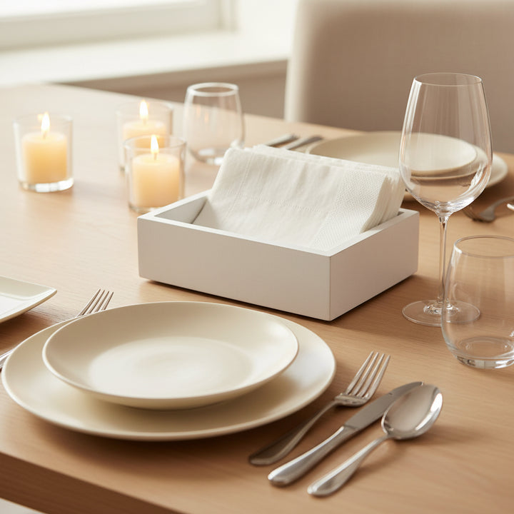 Concrete Napkin/Valet Bin: White