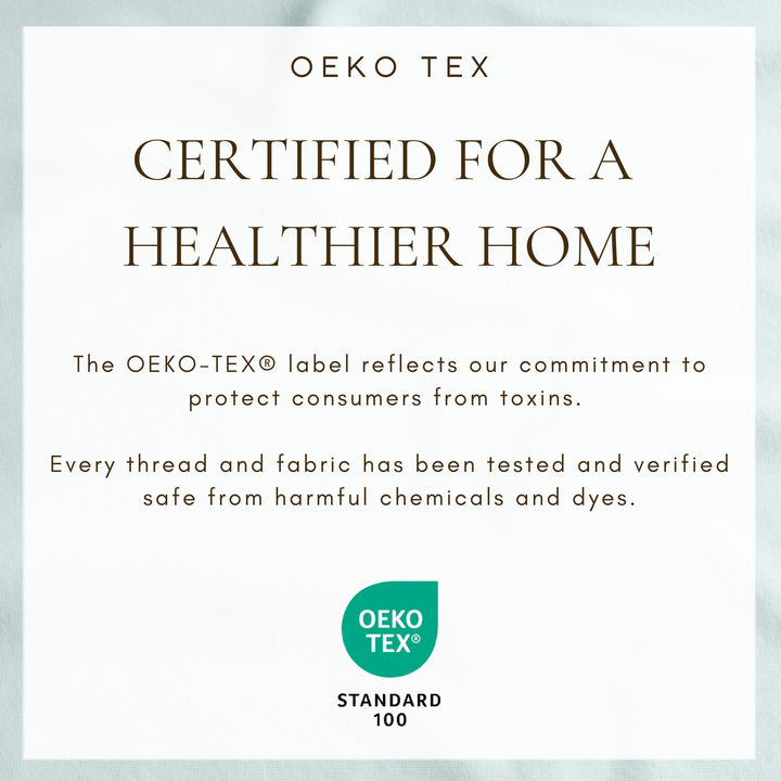 Oeko-Tex Certified for a Healthier Home label for flannel sheets
