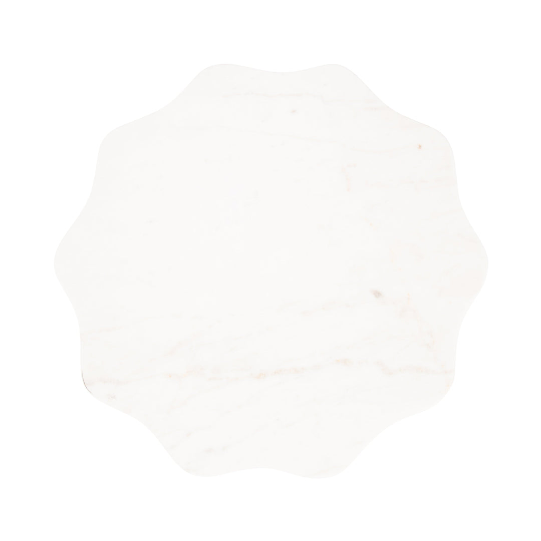 Sanzo Scalloped Marble and Metal Table