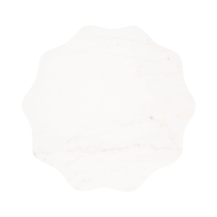 Sanzo Scalloped Marble and Metal Table