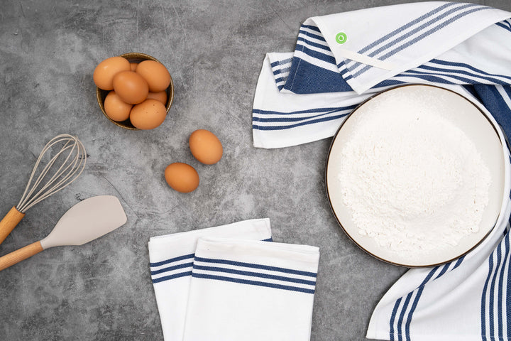Organic Cotton Striped Kitchen Towels (Set of 6)