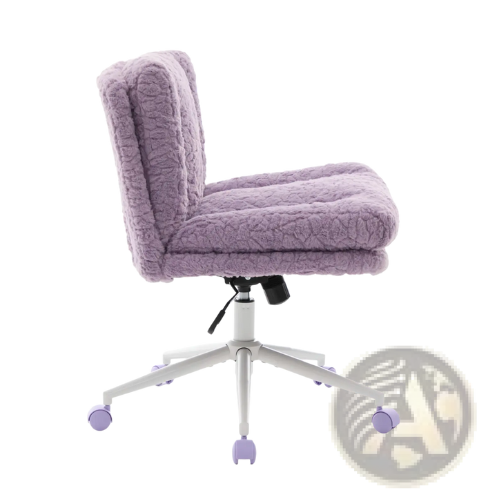 Violet Faux Fur Office Chair with 26.4 Inch Wide Seat