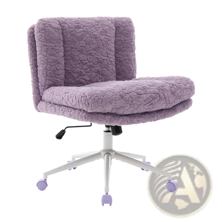 Violet Faux Fur Office Chair with 26.4 Inch Wide Seat
