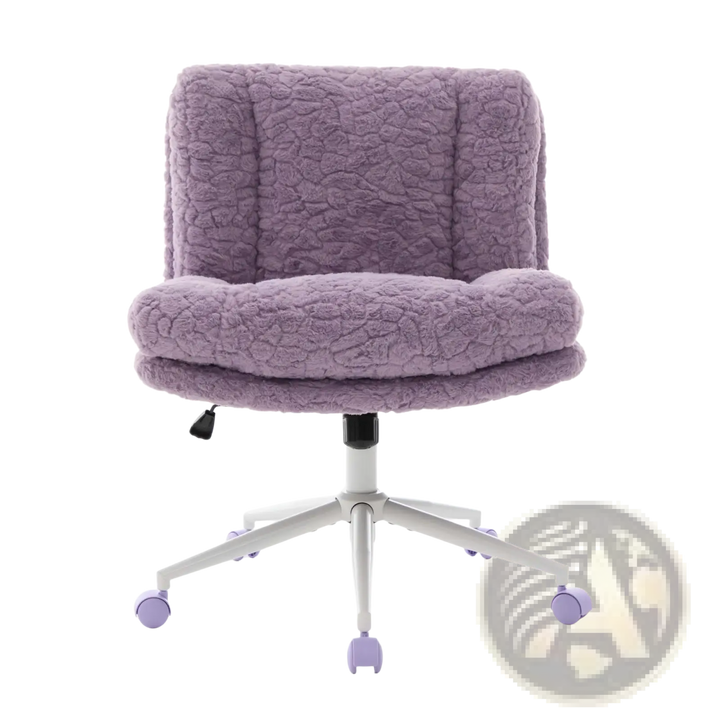 Violet Faux Fur Office Chair with 26.4 Inch Wide Seat