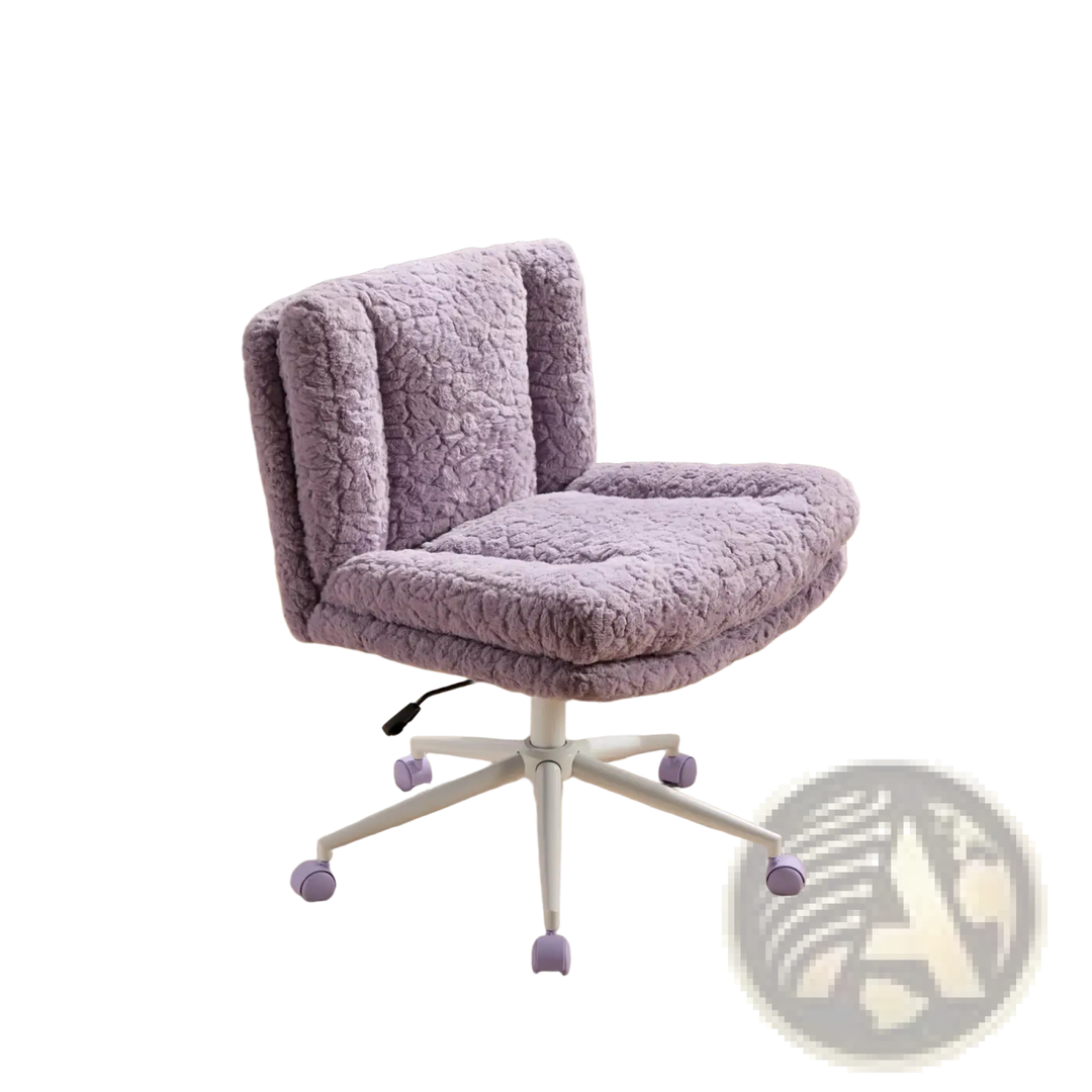 Violet Faux Fur Office Chair with 26.4 Inch Wide Seat