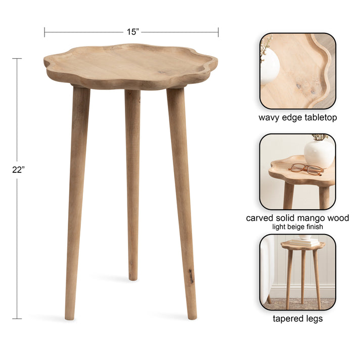 Alezar Scallop Wood Side Table