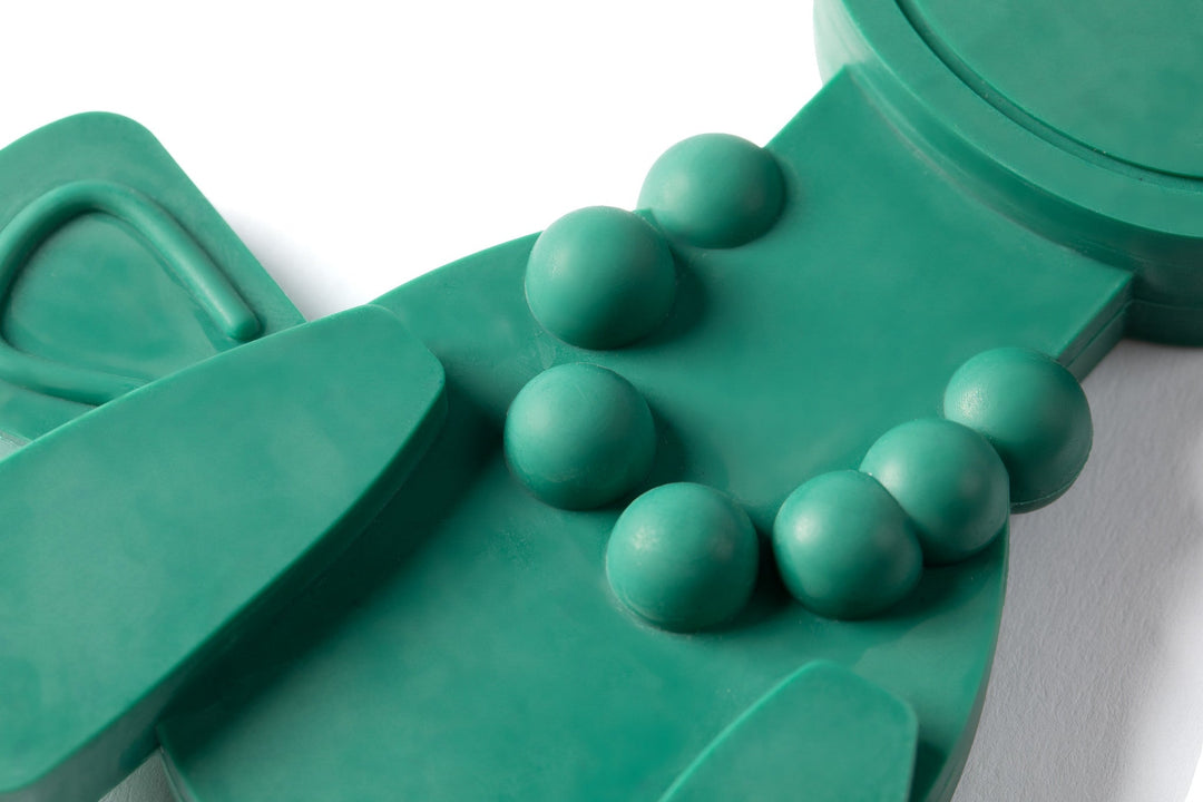 The Little Bamber - Green - Natural Rubber & Baltic Amber Teething Toy