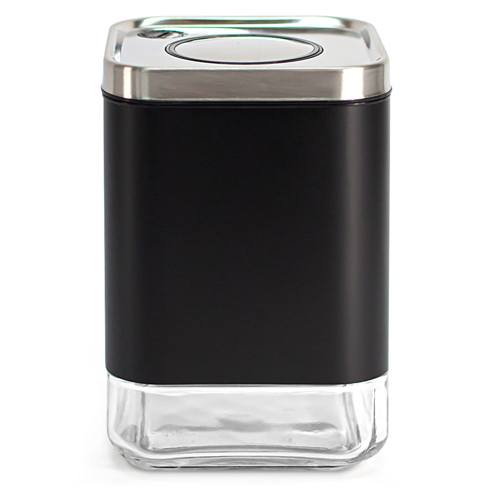 Borosilicate Glass & Stainless Steel Storage Jar–8 oz (Square)