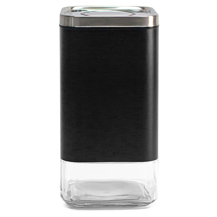 Borosilicate Glass & Stainless Steel Storage Jar–12 oz (Square)