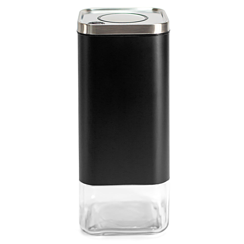 Borosilicate Glass & Stainless Steel Storage Jar–16 oz (Square)