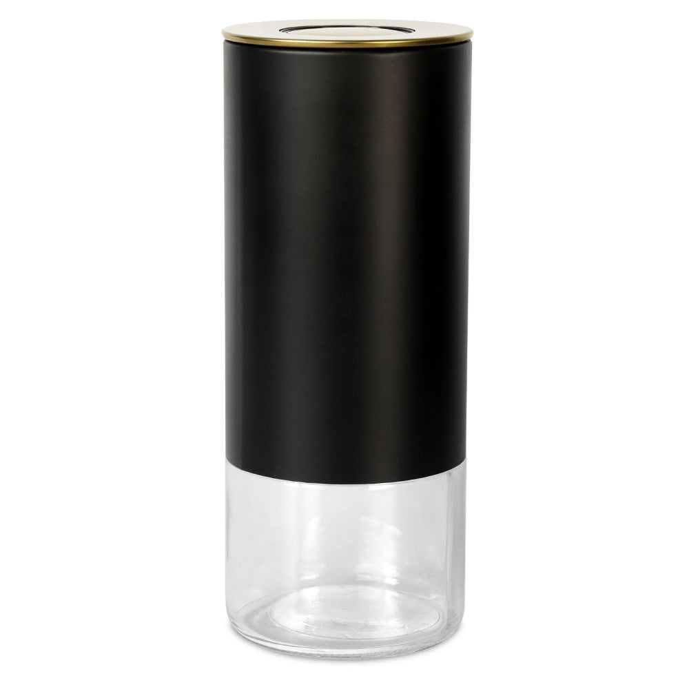Borosilicate Glass & Stainless Steel Storage Jar–16 oz (Round)