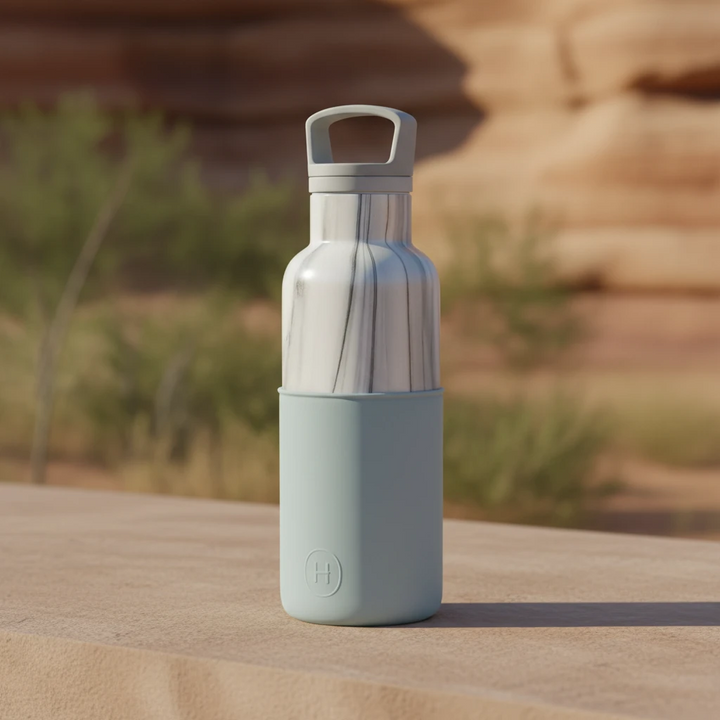 Vacuum Insulated Water Bottle - White Marble 16 oz