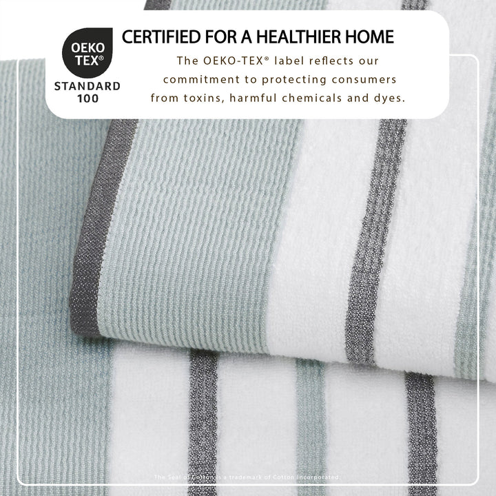 Decorative Cotton Stripe Bath Towel Set - Noelle Collection