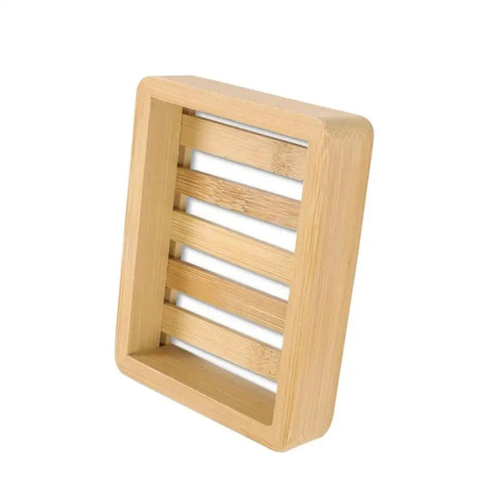Wooden Natural Bamboo Soap Dishes Tray Holder Storage Soap Rack Plate Box Container Portable Bathroom Soap Dish Storage Box Bathroom Wooden Soap Case Holder Home Hand Craft Natural Wood Dish Holder for Soap Sponge