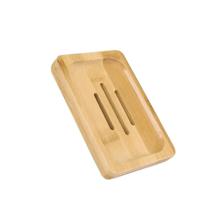 Wooden Natural Bamboo Soap Dishes Tray Holder Storage Soap Rack Plate Box Container Portable Bathroom Soap Dish Storage Box Bathroom Wooden Soap Case Holder Home Hand Craft Natural Wood Dish Holder for Soap Sponge