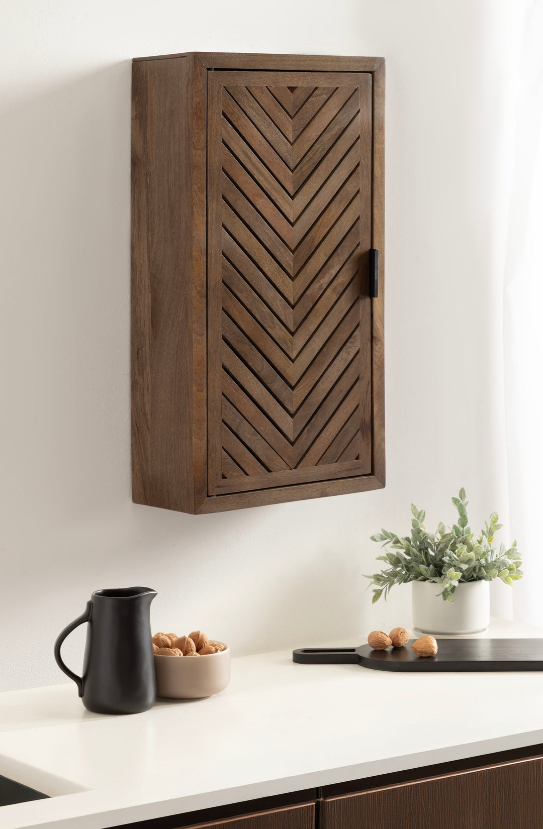 Mezzeta Tall Wood Bath Cabinet