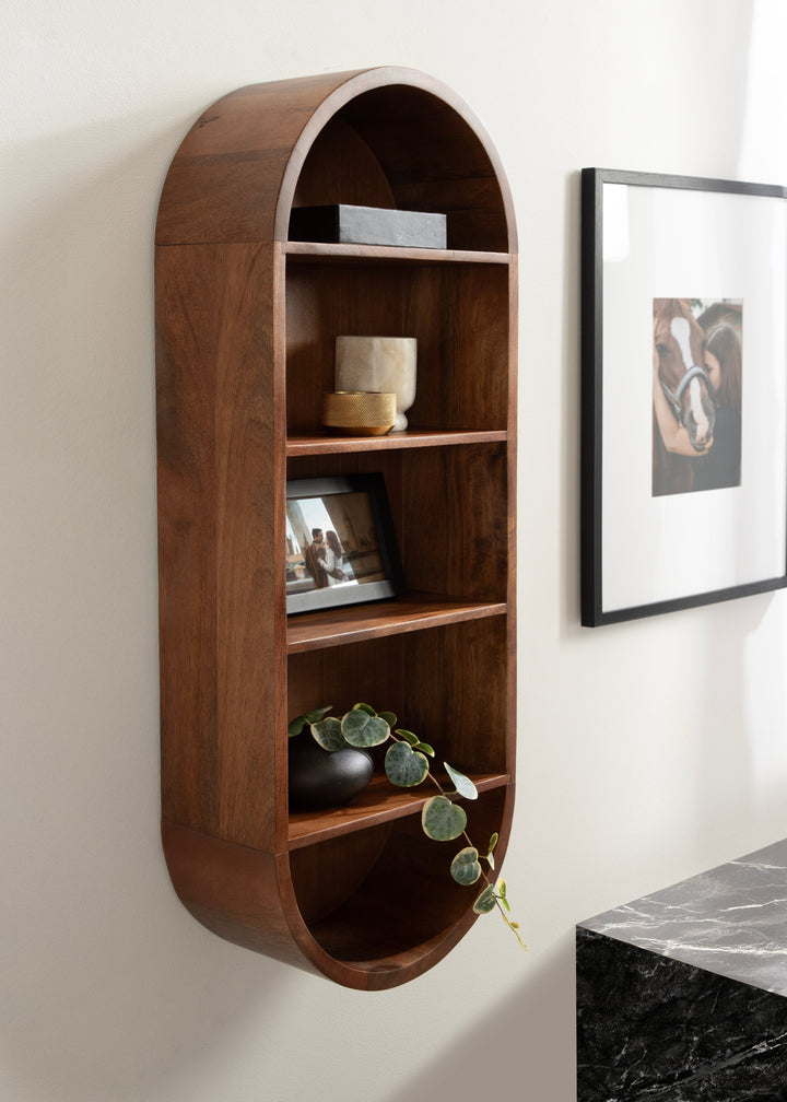 Hutton Wood Capsule Wall Shelf