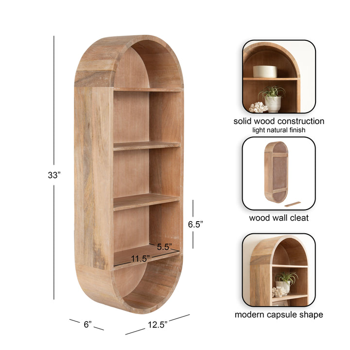 Hutton Wood Capsule Wall Shelf