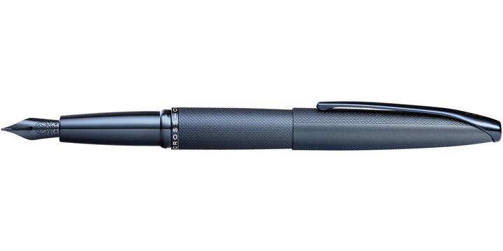 ATX® Sandblasted Dark Blue Stainless Steel Fine Nib Fountain Pen