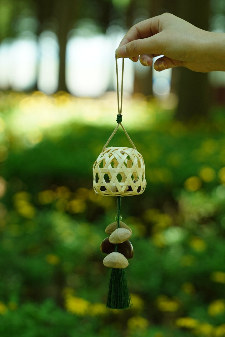 "The Bamboo Lantern" - Hand-Woven Cage Charm