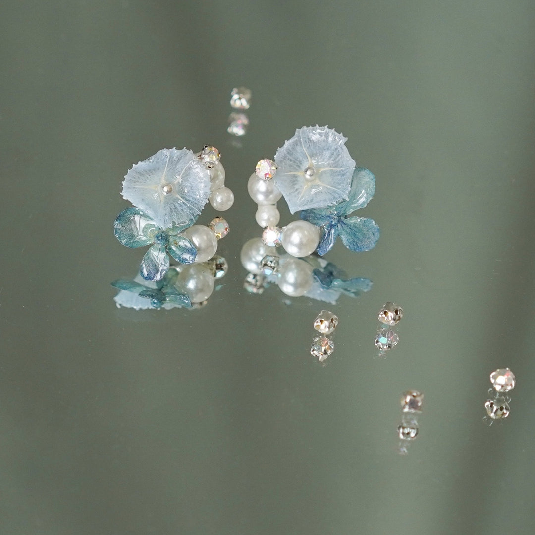 "Raindrop Waltz" Hydrangea Earrings
