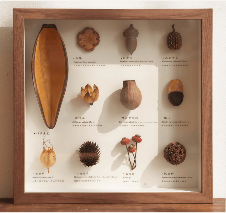 "The Rainforest Seed Vault" Tropical Specimen Shadow Box
