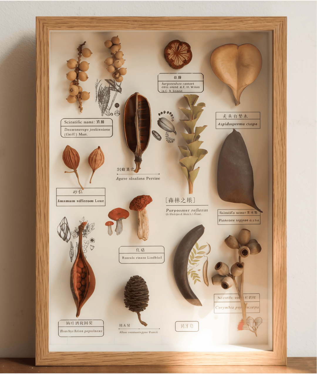"The Rainforest Seed Vault" Tropical Specimen Shadow Box