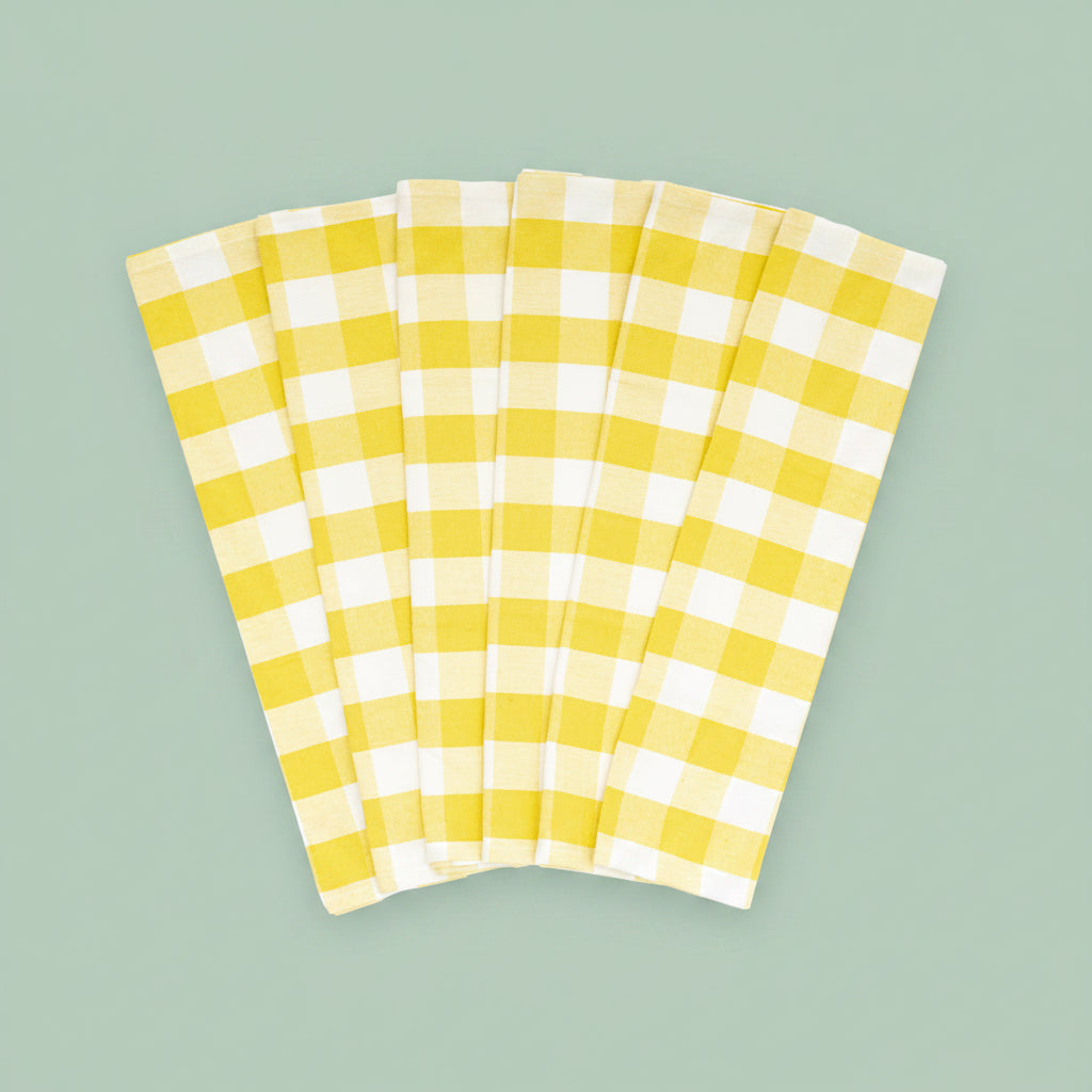 Cotton Plaid Kitchen Towels (Set of 6