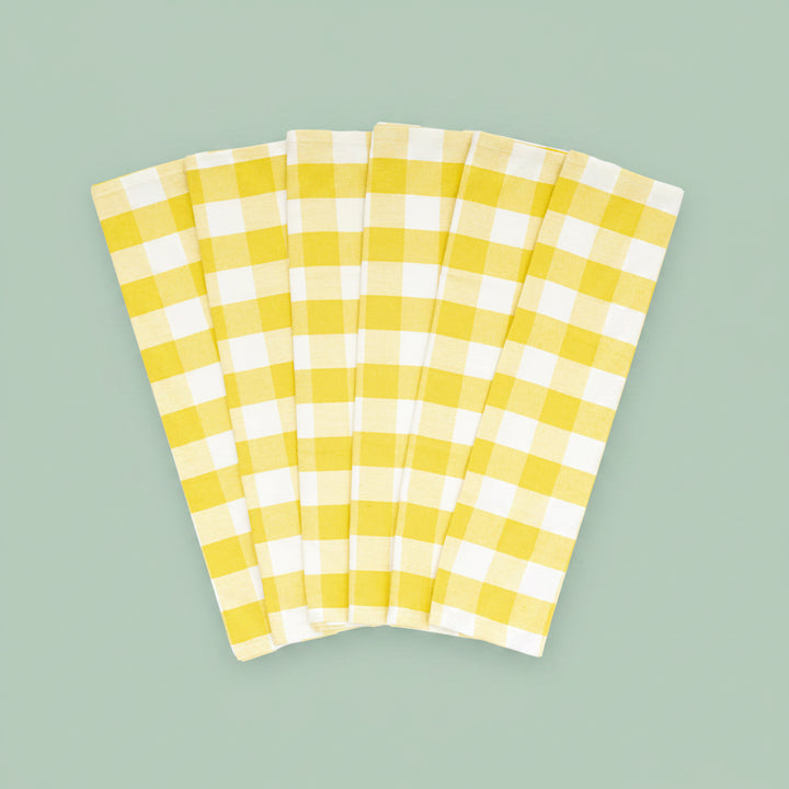 Cotton Plaid Kitchen Towels (Set of 6