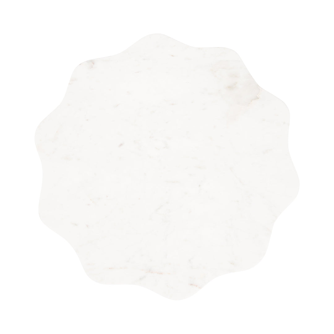 Sanzo Scalloped Marble and Metal Table