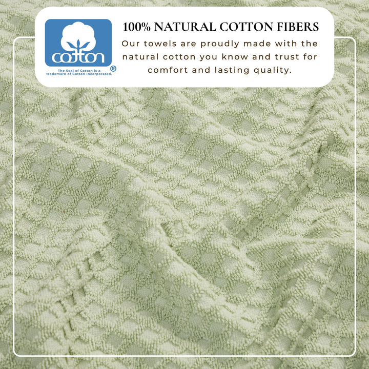 Cotton Diamond Waffle Weave Bath Towel Set - Grayson Collection