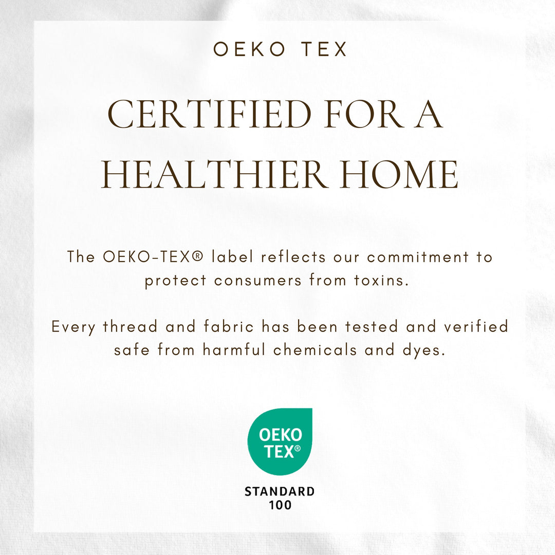 Oeko-Tex Standard 100 certification label for cotton flannel sheets