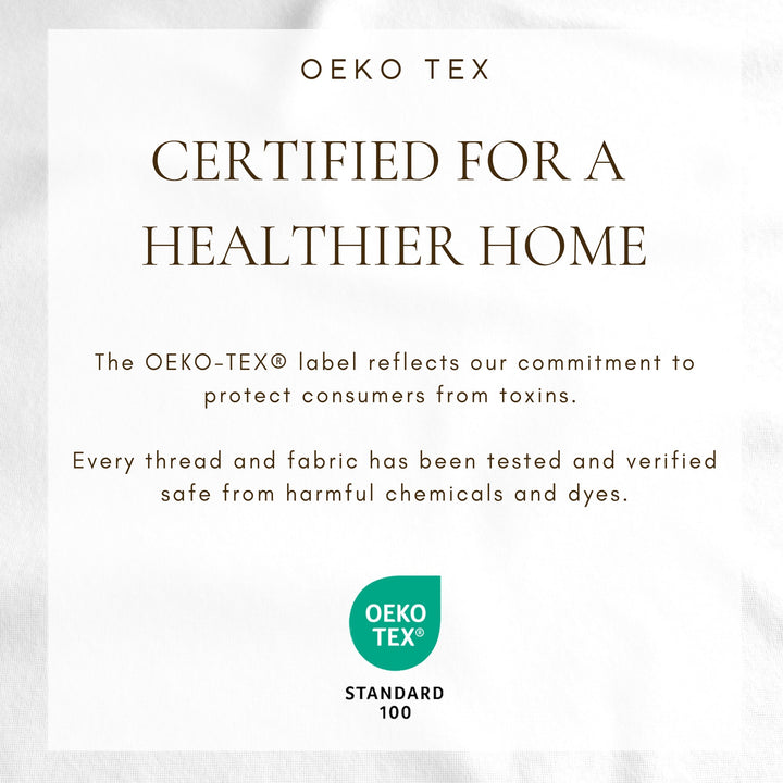 Oeko-Tex Standard 100 certification label for cotton flannel sheets